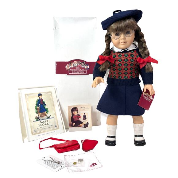 American Girl Molly Doll Pleasant Company 1986 In Meet Outfit & Accessories Box - Picture 11 of 16